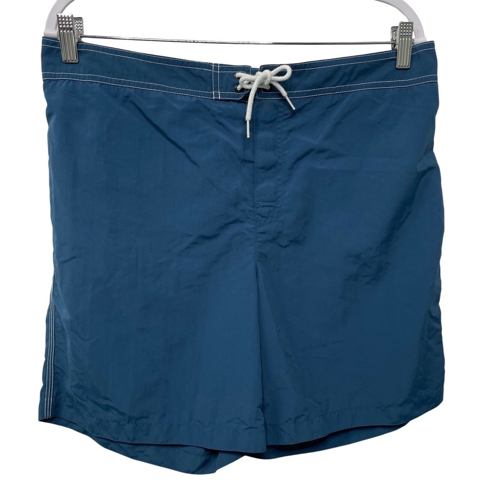 LL Bean Men 36 Blue Nylon Board Shorts Swim Trunks Vacation Paddle Board Fishing